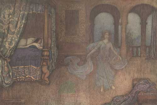Der Heidelberzweig, Märchen von Giambattista Basile. Illustration von Warwick Goble