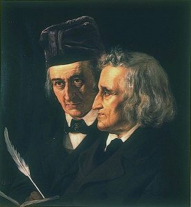 Wilhelm und Jacob Grimm, Porträt von Elisabeth Jerichau-Baumann