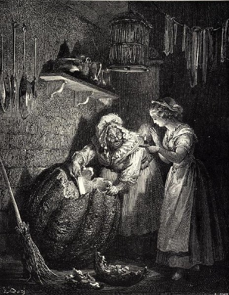 Cendrillon mit der Fee, Illustration Gustave Dore