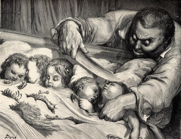 Der kleine Däumling, Märchen von Charles Perrault. Illustration Gustave Doré