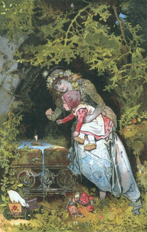 Illustration von Hermann Vogel zu dem Märchen Die Nymphe des Brunnens von Johann Karl August Musäus